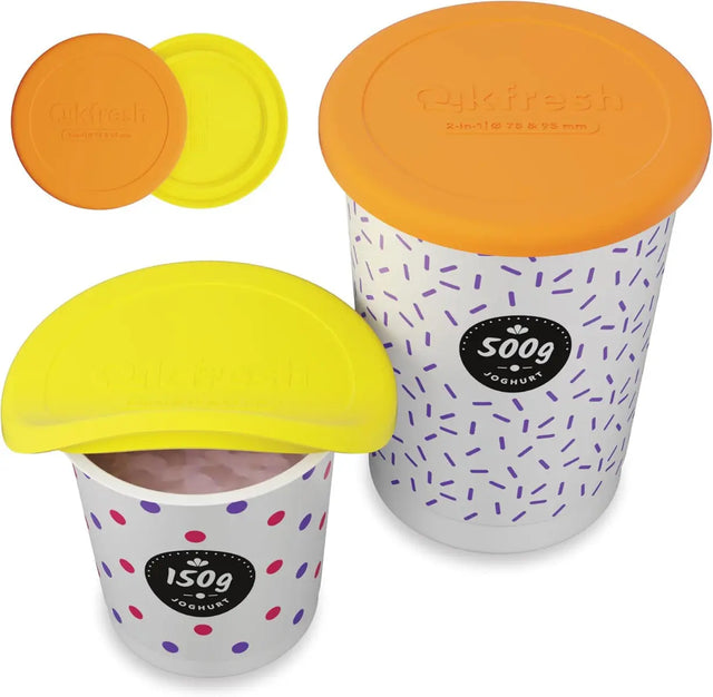 Mehrweg Frischedeckel für Joghurtbecher Orange von Qikfresh