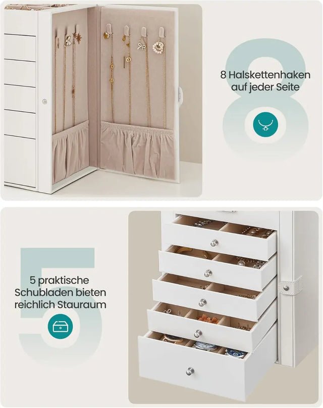 Schmuckkasten Schmuckschatulle mit 6 Ebenen von Songmics