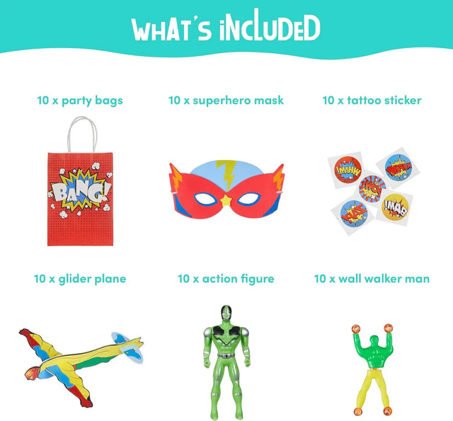 Goodie Bags befüllt Superhero Party 10 Stück von Twiddlers