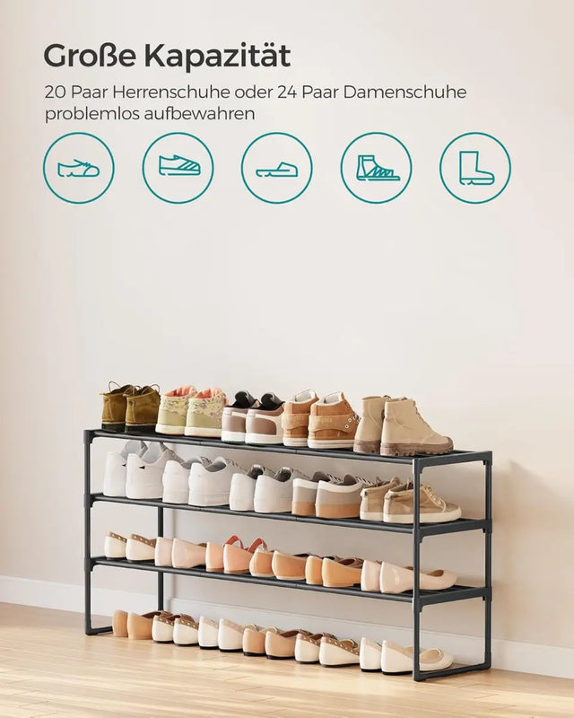 Schuhregal 3 Ebenen Schuh-Organizer Stapelbar von Songmics