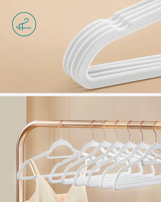 Kleiderbügel Samt 30er Set Weiss von Songmics