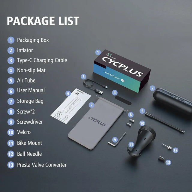 Luftpumpe A2 150PSI Elektrischer Kompressor Tragbar All-In-One Akku von Cycplus