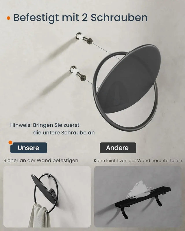 Garderobenhaken Kleiderhaken 4er Set Schwarz von Songmics