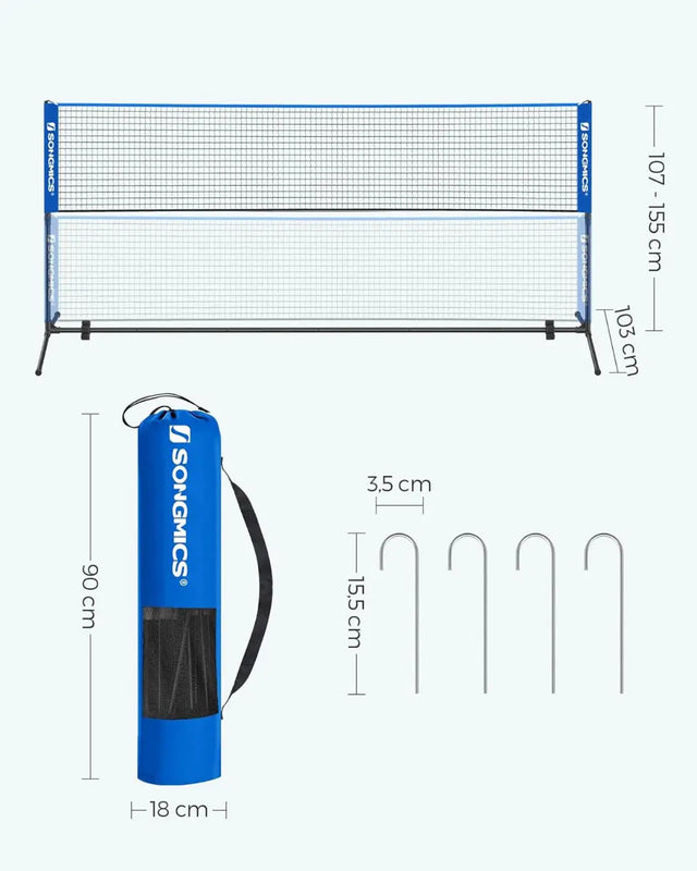 Badminton Netz Set 4 Meter Portabel von Songmics