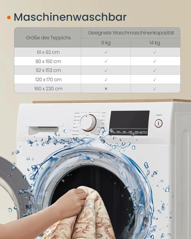 Wohnzimmerteppich Rutschfest Vintage Beige 120 x 170 cm von Songmics