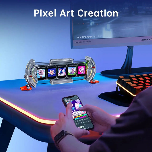 Times Gate Informatives Pixel Display Grau von Divoom