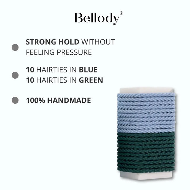 Mini Haargummis Blau Grün 20er Set von Bellody