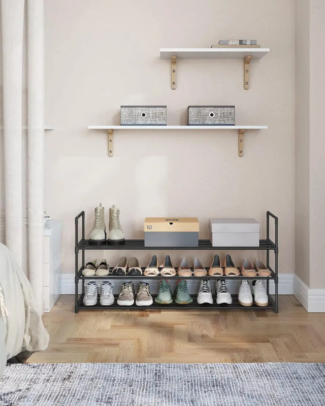 Schuhregal 3 Ebenen Schuh-Organizer Stapelbar von Songmics