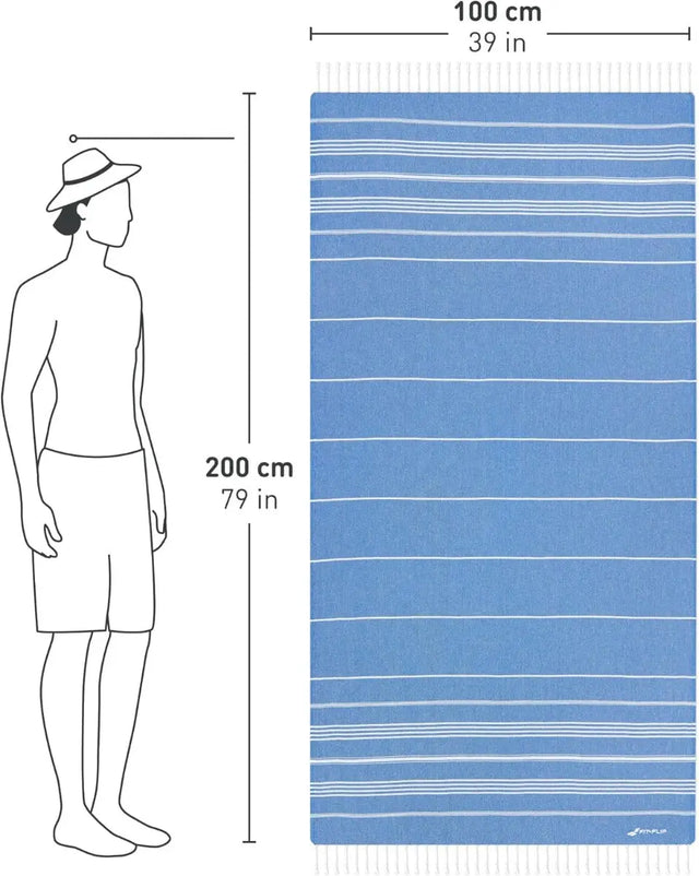 Hamamtuch Baumwolle Recycelt 100x200cm Blue - Sultan von Fit-Flip