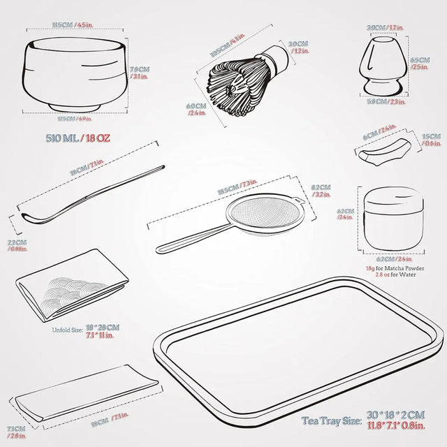 Matcha Set Hellgrün 10-tlg. von TEANAGOO