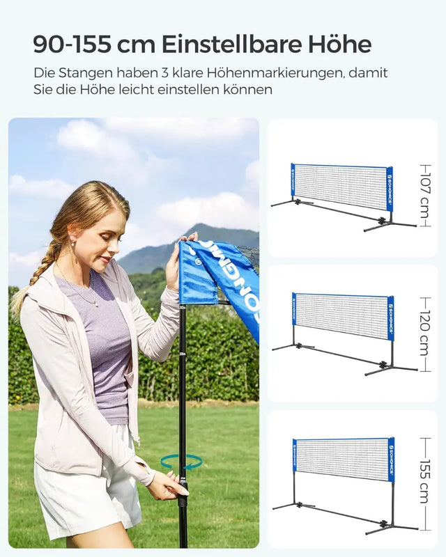 Badminton Netz Set 4 Meter Portabel von Songmics