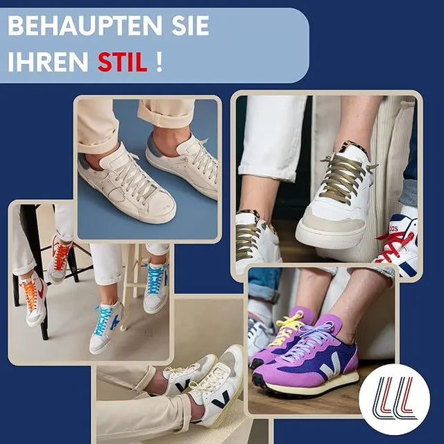 Elastische Schnürsenkel Flexibel Ohne Binden Breit Silikon Neptune von Gorilla Lacets