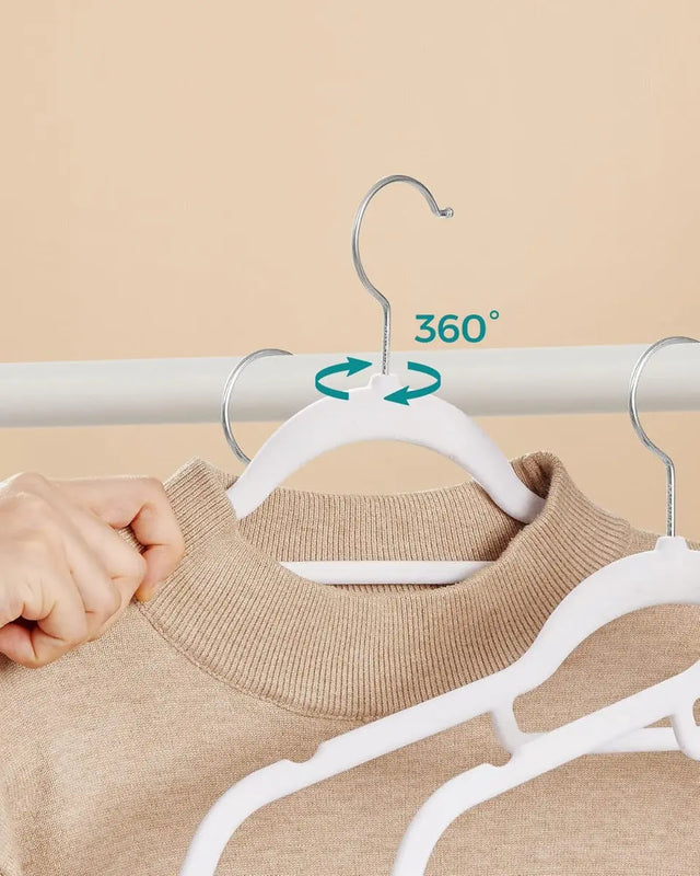 Kleiderbügel Samt 50er Set Weiss von Songmics