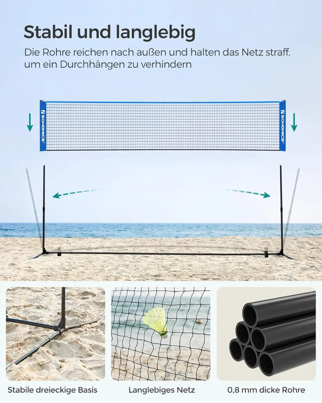 Badminton Netz Set 4 Meter Portabel von Songmics