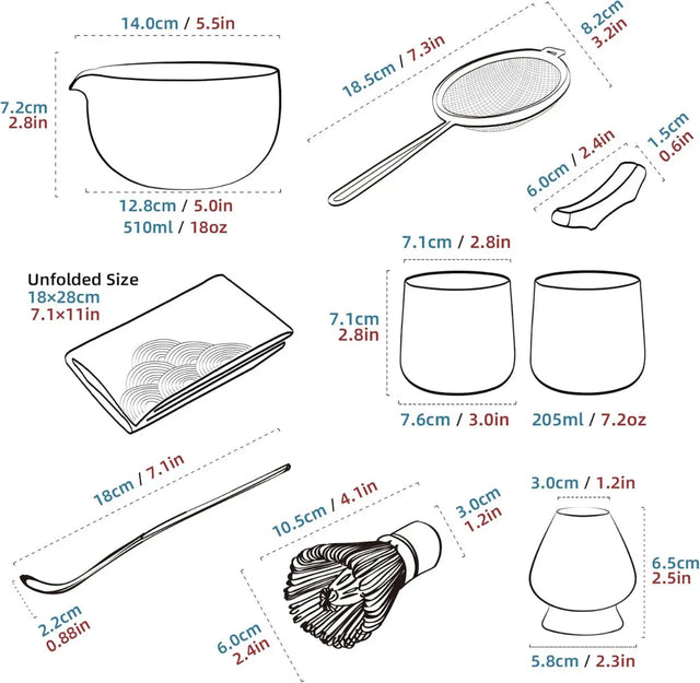 Matcha Set rosa 9-tlg. von TEANAGOO