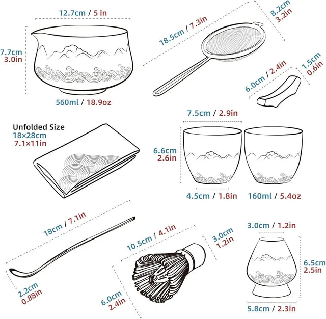 Matcha Set Jade Berg 9-tlg. von TEANAGOO