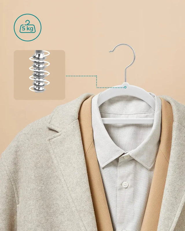 Kleiderbügel Samt 50er Set Weiss von Songmics