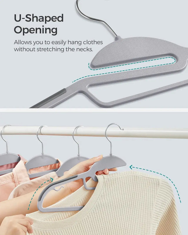 Kleiderbügel Kunststoff 20er Set Non Slip Grau von Songmics