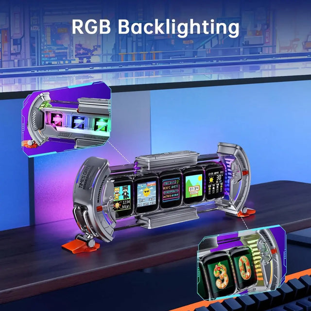 Times Gate Informatives Pixel Display Grau von Divoom