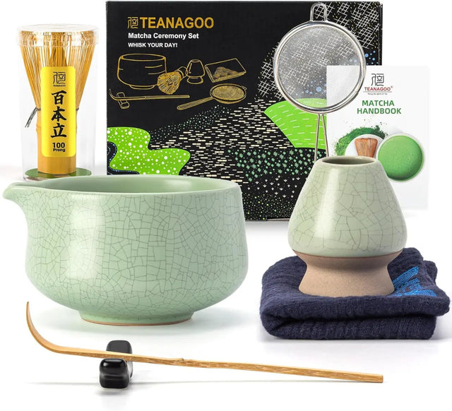 Matcha Set Hellgrün mit Ausgiessschale 7-tlg. von TEANAGOO