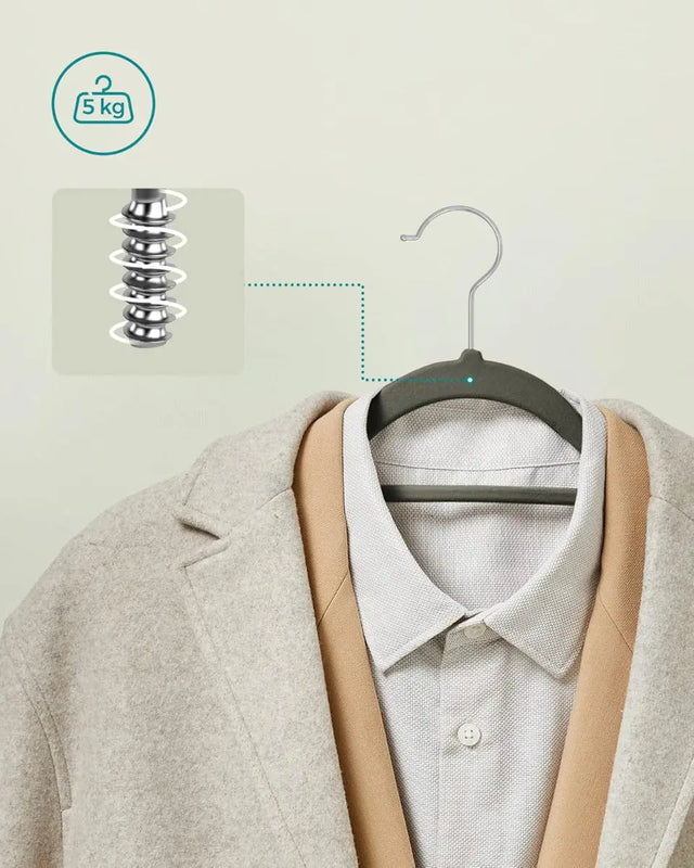 Kleiderbügel Samt 20er Set Silber-Grau von Songmics