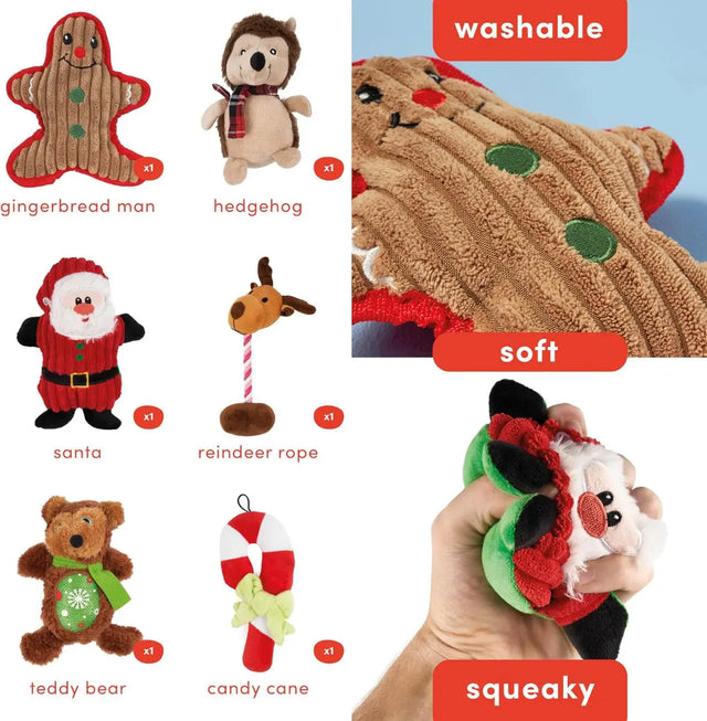 Hundespielzeug Weihnachten 6 Stück von Twiddlers