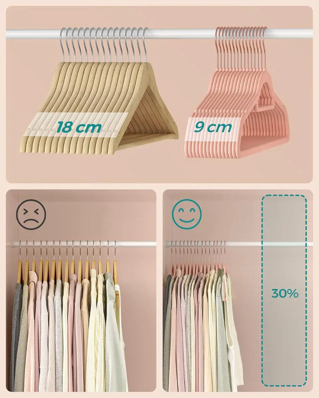 Kleiderbügel Samt 50er Set Roségold von Songmics