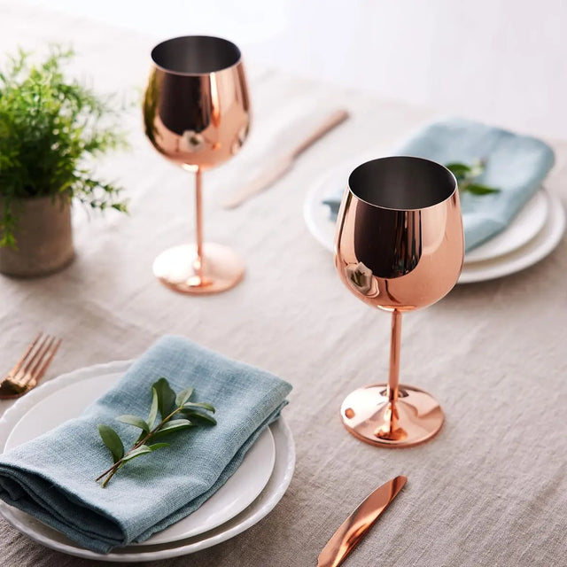 Edelstahl Weingläser Roségold 2er-Set von Oak & Steel