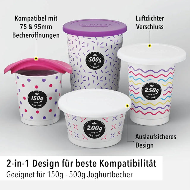 Mehrweg Frischedeckel für Joghurtbecher Weiss von Qikfresh