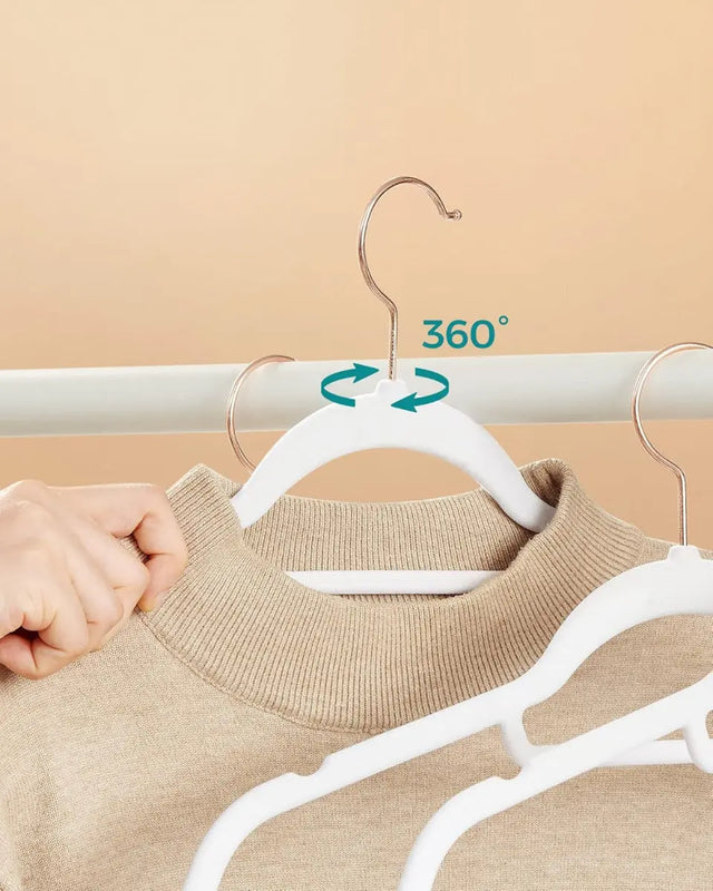 Kleiderbügel Samt 30er Set Weiss von Songmics