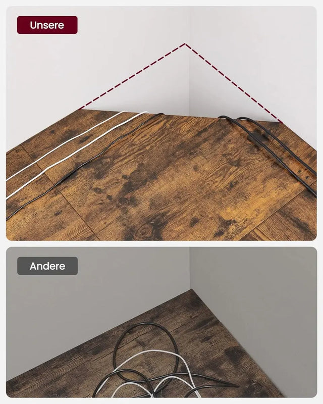 Eckschreibtisch L-förmig Computertisch Homeoffice Vintagebraun von Songmics