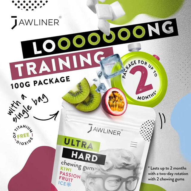 Fitness Kiwi Passionfruit Gum 100g Pack von JAWLINER