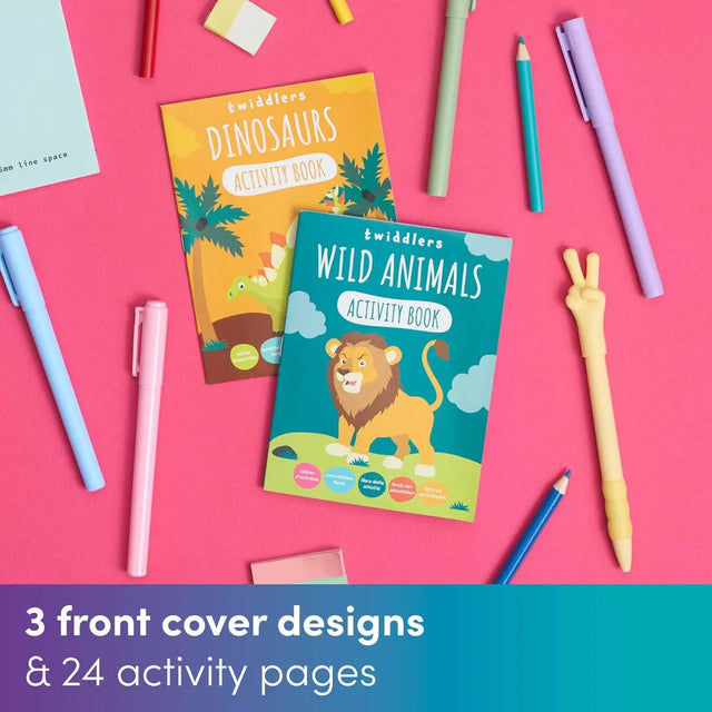 Malbuch Mini Safari, Dinosaurier, Wassertiere 24 Stück von Twiddlers