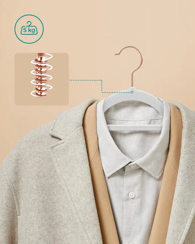 Kleiderbügel Samt 50er Set Roségold-Weiss von Songmics