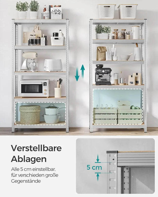 Schwerlastregal mit Stahlgestell, bis 875 kg, silbern von Songmics