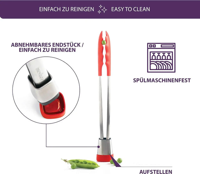 Küchenzange Express Edelstahl & Silikon 28cm rot von Mastrad