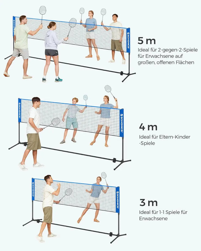Badminton Netz Set 4 Meter Portabel von Songmics