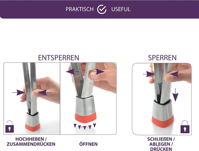 Küchenzange Express Edelstahl & Silikon 28cm rot von Mastrad