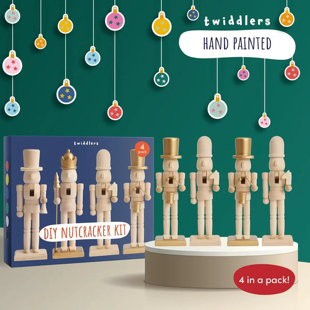 Weihnachts-Nussknacker Soldat Paint Your Own 4 Stück von Twiddlers