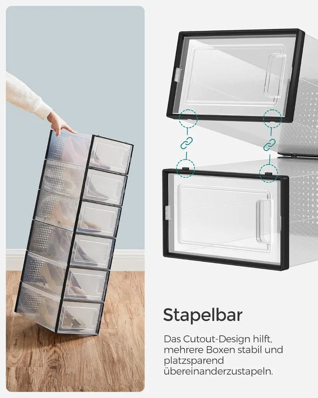 Schuhboxen Schuh-Organizer Kunststoff 18er Set von Songmics