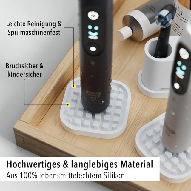 Zahnbürsten Untersetzer Weiss 2er Set von Qikfresh