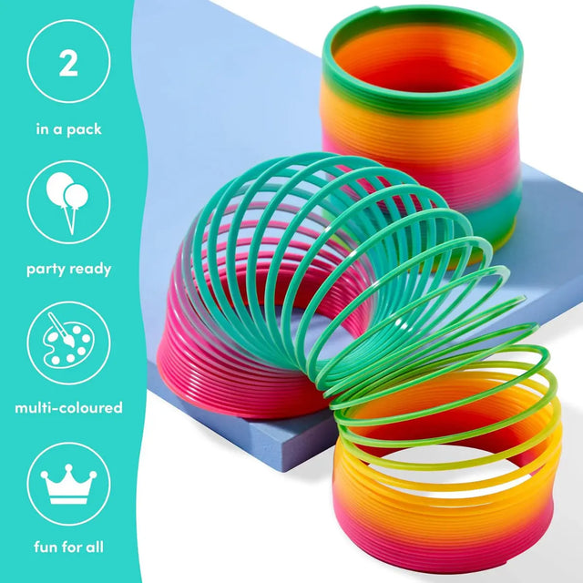 Springfeder Rainbow Spirals Slinky Toy 2 Stück von Twiddlers