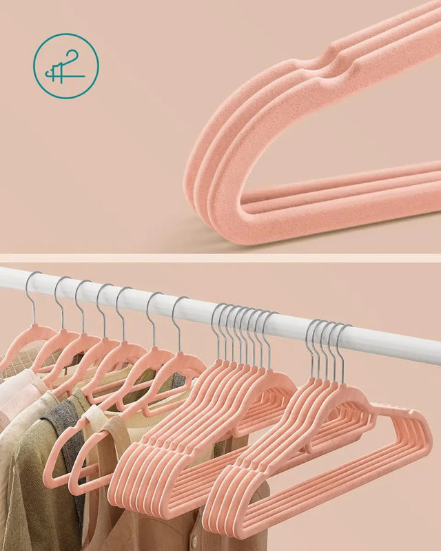 Kleiderbügel Samt 50er Set Hellrosa von Songmics