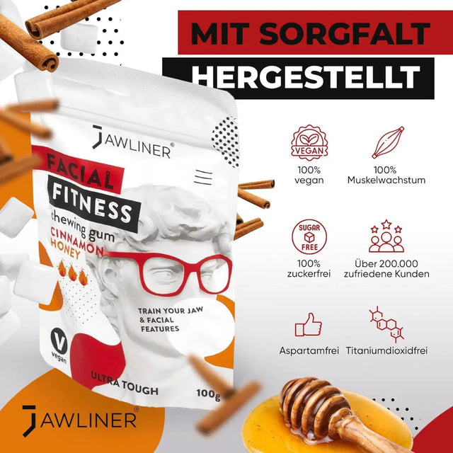 Fitness Cinnamon Honey Chewing Gum 100g Pack von JAWLINER