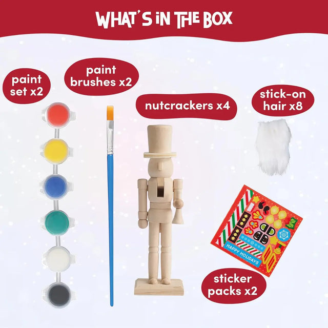 Weihnachts-Nussknacker Soldat Paint Your Own 4 Stück von Twiddlers