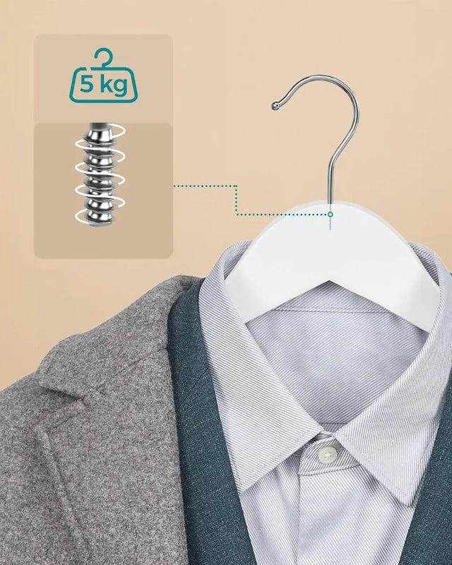 Kleiderbügel Holz 20er Set Rutschfest von Songmics