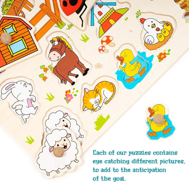 Steckpuzzle 4er Set Wildlife Holz von Twiddlers