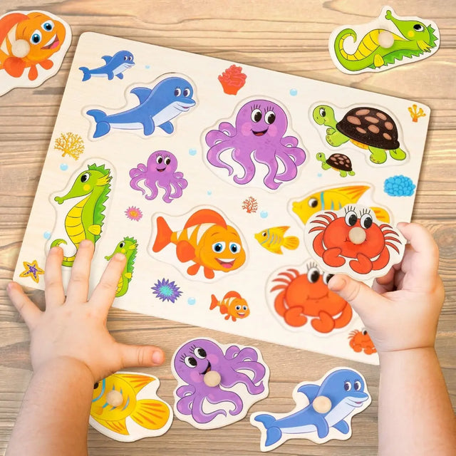 Steckpuzzle 4er Set Wildlife Holz von Twiddlers