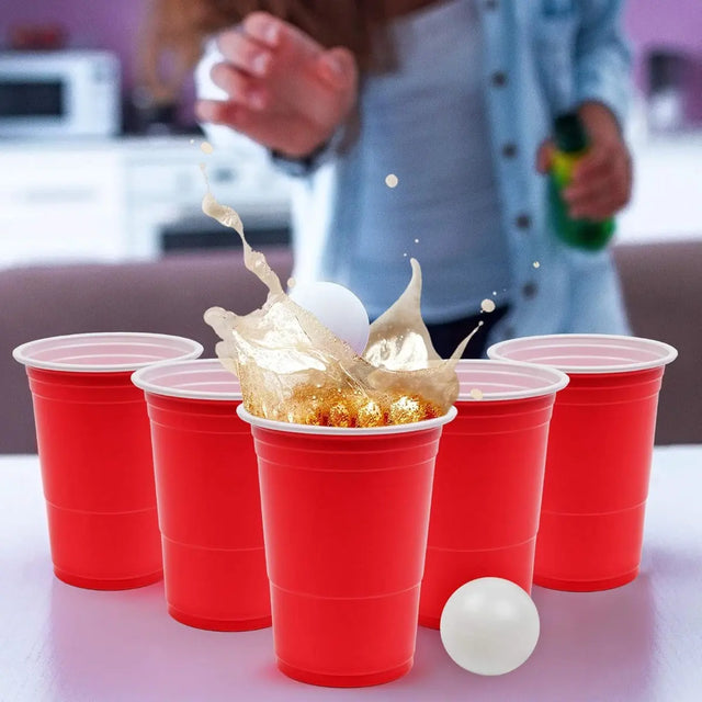 Beer Pong Set mit 100 Becher und 15 Bällen von Twiddlers