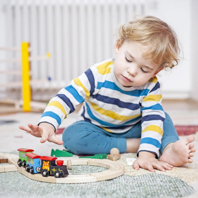 Holzeisenbahn 64-teilig von Twiddlers